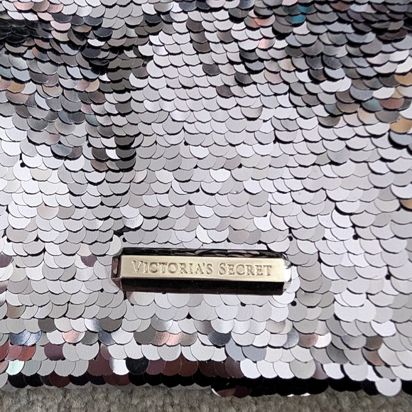Victoria's Secret Silver Sequin Cosmetic Bag - Picture 4 of 4